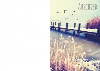 Trauerkarte "Naturmotiv mit Steg zum Wasser" (1470) 