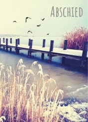 Gedenkkarte "Naturmotiv mit Steg zum Wasser" (1358) 