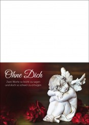 1753 Trauerkarte 4-seitig DIN A 6 nach oben, ohne Kuvert 