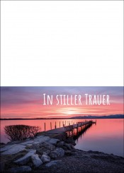 1754 Trauerkarte 4-seitig DIN A 6 nach oben, ohne Kuvert 