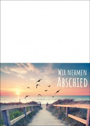 1755 Trauerkarte 4-seitig DIN A 6 nach oben, ohne Kuvert 