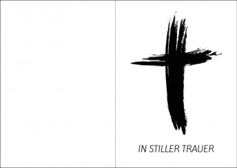 1453 Trauerkarte 4-seitig DIN A 6 Hoch, ohne Kuvert 