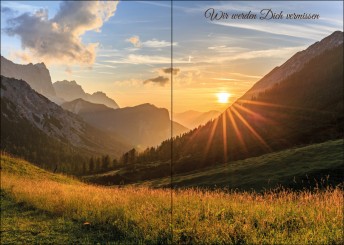 Trauerkarte "Sonnenuntergang in den Bergen" (1491) 