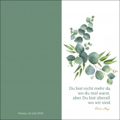 100206 Trauerkarte DL Hoch 4-seitig, ohne Kuvert 