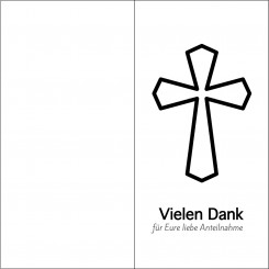 100211 Trauerkarte DL Hoch 4-seitig, ohne Kuvert 