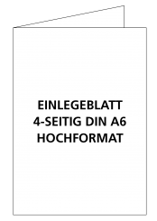 Einlegeblatt BLANKO DIN A 6 Hochformat, 4-seitig 