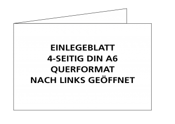 Einlegeblatt BLANKO DIN A 6 Querformat, 4-seitig 