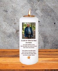 Gedenkkerze ➥ Das eine Blatt allein 