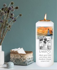 Gedenkkerze ➥ Leuchtturm im Abendlicht 