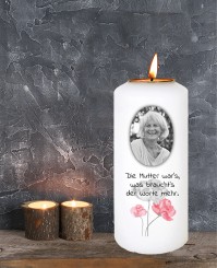 Gedenkkerze ➥ Blume Aquarell 