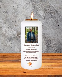 Gedenkkerze ➥ Das eine Blatt allein 