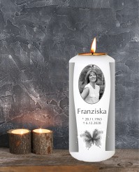 Gedenkkerze ➥ Rahmen mit Schmetterling 