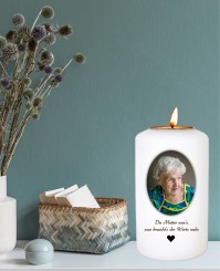 Herz ➥ Gedenkkerze mit Teelichthalter 