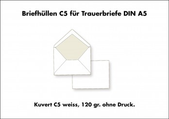 01 Kuvert C 5 für Trauerbrief und Trauerkarte ohne Druck 