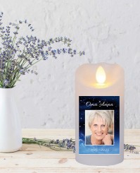 LED Sternenhimmel Echtwachs-Gedenkkerze 