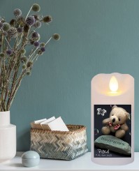LED Teddybär Echtwachs-Gedenkkerze 
