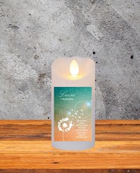 LED Pusteblume Echtwachs-Gedenkkerze 