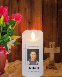 LED Kreuz Gedenkkerze 