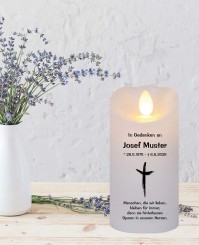 LED modernes Kreuz Gedenkkerze 