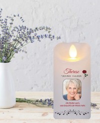 LED Ornamente Echtwachs-Gedenkkerze 