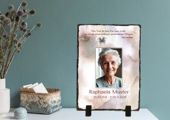 GEDENKSCHIEFERTAFEL Aquarell hoch ➥ Hochwertige Ausführung! 