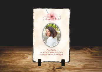 GEDENKSCHIEFERTAFEL Chamois hoch ➥ Hochwertige Ausführung! 