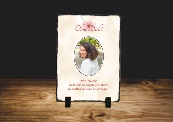 GEDENKSCHIEFERTAFEL Chamois hoch ➥ Hochwertige Ausführung! 