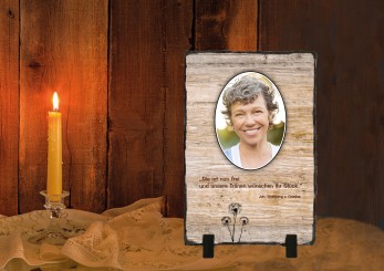GEDENKSCHIEFERTAFEL Holz hoch ➥ Hochwertige Ausführung! 
