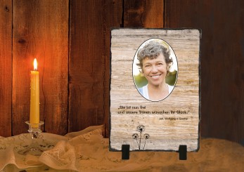 GEDENKSCHIEFERTAFEL Holz hoch ➥ Hochwertige Ausführung! 