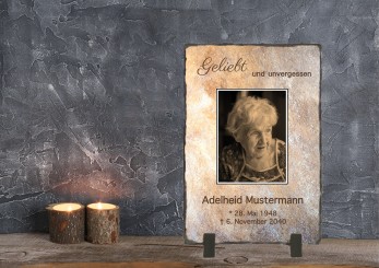 GEDENKSCHIEFERTAFEL Kreativ hoch ➥ Hochwertige Ausführung! 