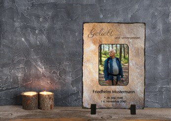 GEDENKSCHIEFERTAFEL Kreativ hoch ➥ Hochwertige Ausführung! 