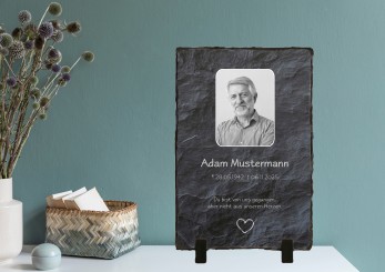 GEDENKSCHIEFERTAFEL Schwarz hoch ➥ Hochwertige Ausführung! 