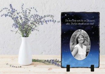 GEDENKSCHIEFERTAFEL Sternenhimmel hoch ➥ Hochwertige Ausführung! 