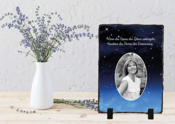 GEDENKSCHIEFERTAFEL Sternenhimmel hoch ➥ Hochwertige Ausführung! 