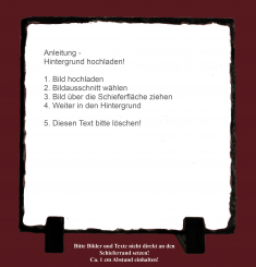 GEDENKSCHIEFERTAFEL Eigenes Design quadrat ➥ Hochwertige Ausführung! 