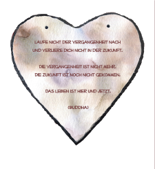 HERZ AUS SCHIEFER Aquarell Buddha ➥ Hochwertige Ausführung! 