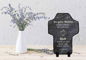 KREUZ AUS SCHIEFER Von guten Mächten... ➥ Hochwertige Ausführung! 