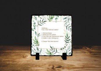 GEDENKSCHIEFERTAFEL Eukalyptus quadrat ➥ Hochwertige Ausführung! 