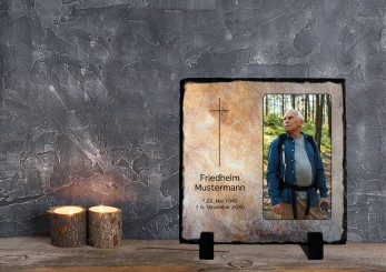 GEDENKSCHIEFERTAFEL Kreativ quadrat ➥ Hochwertige Ausführung! 