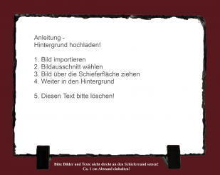GEDENKSCHIEFERTAFEL Eigenes Design quer ➥ Hochwertige Ausführung! 