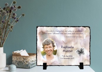 GEDENKSCHIEFERTAFEL Aquarell quer ➥ Hochwertige Ausführung! 