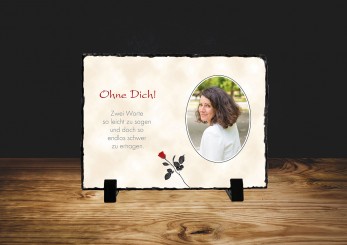 GEDENKSCHIEFERTAFEL Chamois quer ➥ Hochwertige Ausführung! 