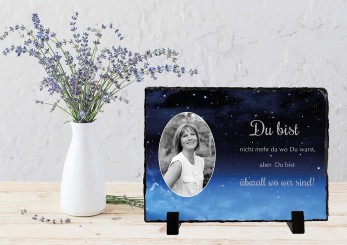 GEDENKSCHIEFERTAFEL Sternenhimmel quer ➥ Hochwertige Ausführung! 