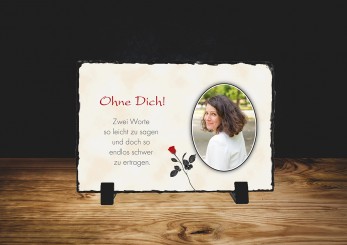 GEDENKSCHIEFERTAFEL Chamois quer ➥ Hochwertige Ausführung! 