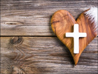 733 Sterbebild Modernes Kreuzmotiv mit Herz 