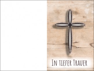 211 Sterbebild Modernes Kreuz mit Holzhintergrund 