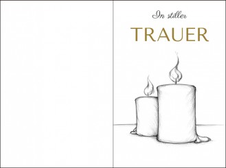 2023 Sterbebild Kerze in moderner Strichzeichnung 