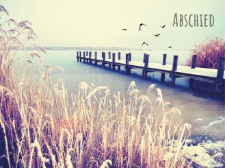 2031 Sterbebild Naturmotiv mit Steg zum Wasser 