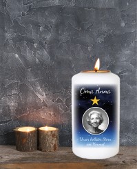 Sternenhimmel ➥ Gedenkkerze mit Teelichthalter 