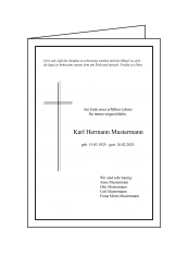 3001 Trauerbrief DIN A 5 gefaltet, ohne Kuvert 